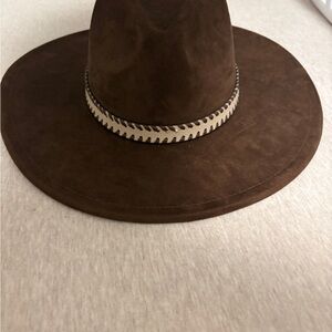 Anthropologie Brown Hat with Black Trim